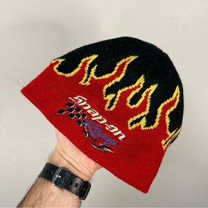 Vintage Snap On Racing Flames Beanie